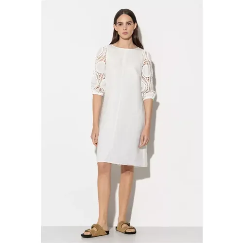 Weißes Kleid - Eleganter Sommerstil , Damen, Größe: S - LUISA CERANO - Modalova