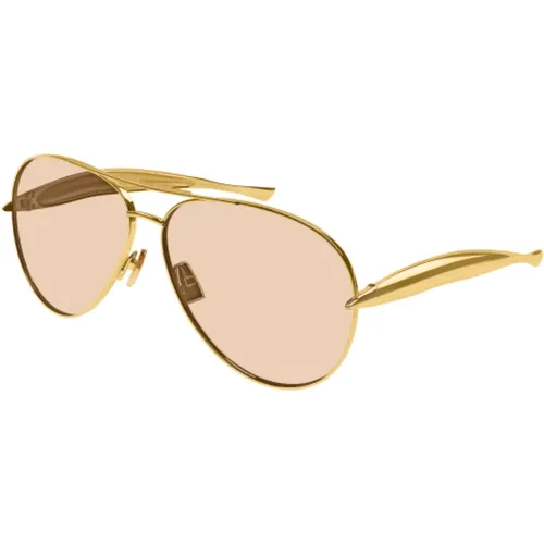 Goldene Pilotenbrille - Bottega Veneta - Modalova