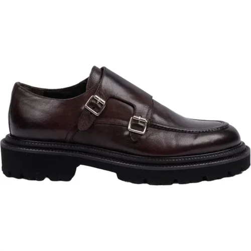 Double Buckle Shoe in Aged Moro Leather , male, Sizes: 11 UK - Marechiaro 1962 - Modalova