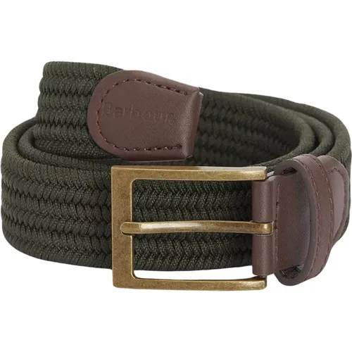 Traditional Elasticated Belt with Faux Leather Finish , unisex, Sizes: L, M - Barbour - Modalova