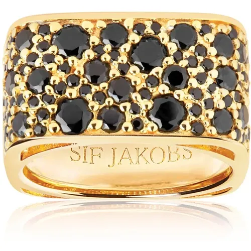 Quadrato Schwarzer Zirkonia Ring , Damen, Größe: 60 MM - Sif Jakobs Jewellery - Modalova