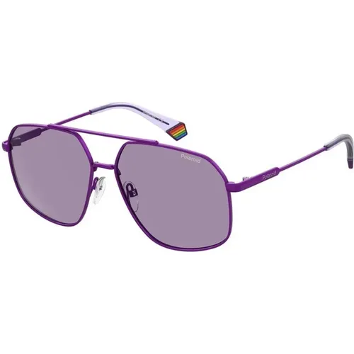 Lila Stahlsonnenbrille mit UV-Filter - Polaroid - Modalova