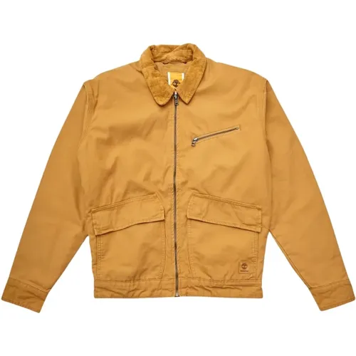 Canvas-Isolierte Jacke in Beige , Herren, Größe: M - Timberland - Modalova