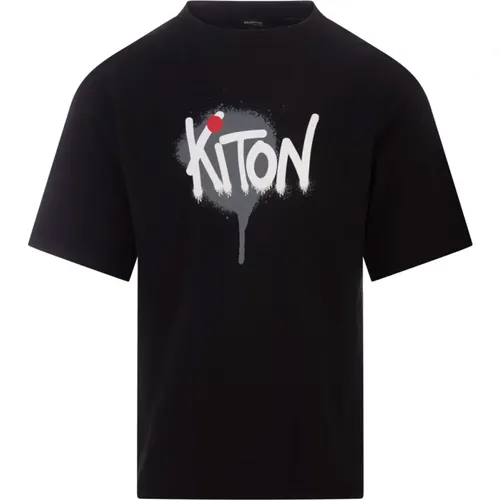 Graffiti-Style T-shirt , male, Sizes: S, XL, M - Kiton - Modalova