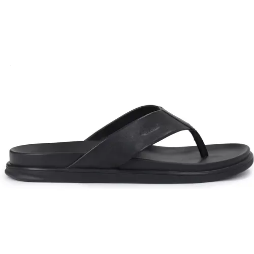 Leder Flip-Flops mit Dicker Sohle , Herren, Größe: 43 EU - Kazar - Modalova