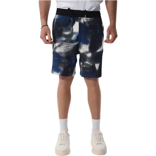 Cotton Bermuda Shorts with Elastic Waist , male, Sizes: M, XL, L, S - Armani Exchange - Modalova