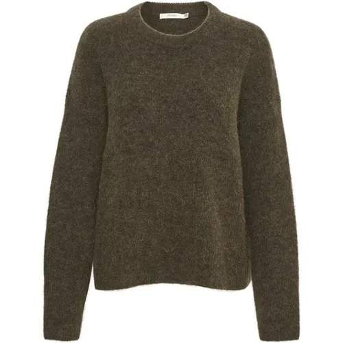 Gemütlicher und stilvoller Alphagz Roundneck Pullover in Dark Olive Melange - Gestuz - Modalova