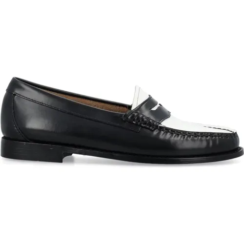 Klassischer Loafer Schwarz Weiße Schuhe , Damen, Größe: 33 1/2 EU - G.H. Bass & Co. - Modalova