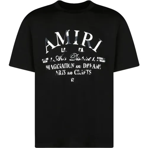 Schwarzes Logo-Print T-Shirt , Herren, Größe: M - Amiri - Modalova