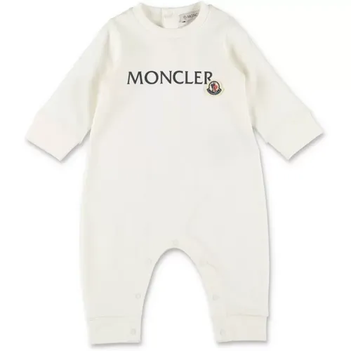 Weißer Baumwoll Baby Junge Strampler - Moncler - Modalova