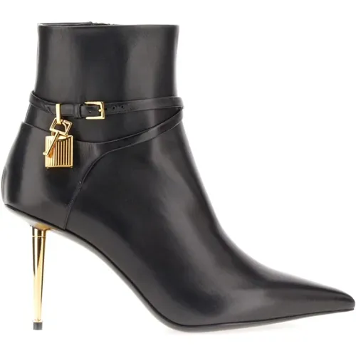 Elegante Lederstiefeletten mit Absatz - Tom Ford - Modalova