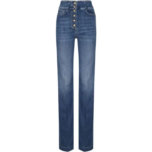 Indigo Bell Bottom Jeans , Damen, Größe: W26 - Elisabetta Franchi - Modalova