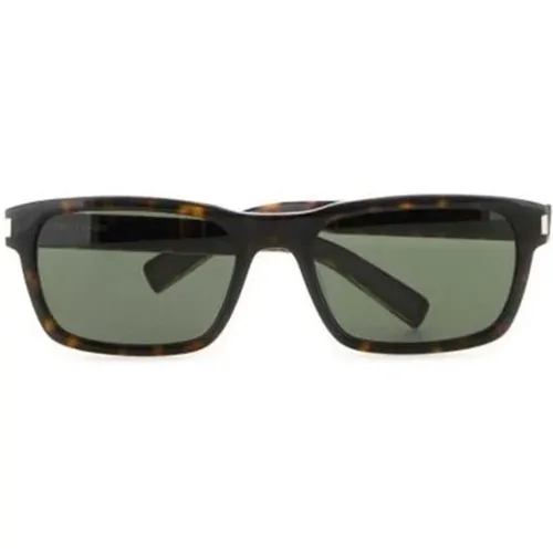 Printed Acetate Sunglasses with Green Lenses , unisex, Sizes: ONE SIZE - Saint Laurent - Modalova