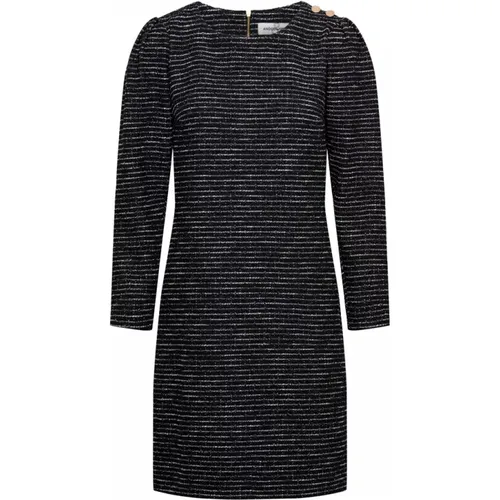 Schwarzes Boucle-Kleid mit Fancy-Details , Damen, Größe: 3XL - &Co Woman - Modalova