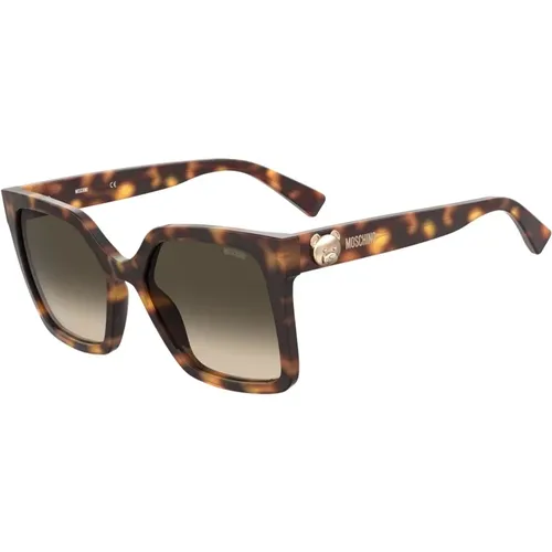Havana Sunglasses with Shaded Lenses , female, Sizes: 55 MM - Moschino - Modalova