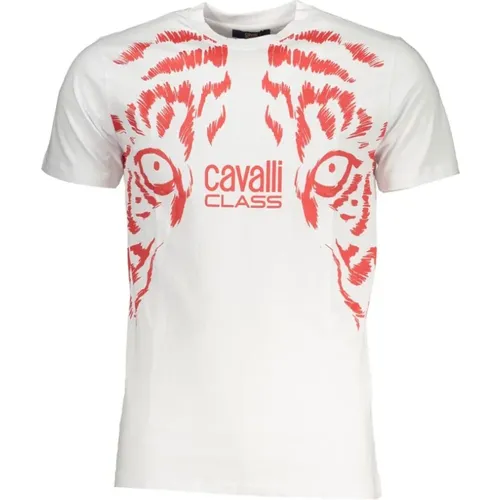 Cotton Logo Print Tee , male, Sizes: M, XL, L, 2XL - Cavalli Class - Modalova