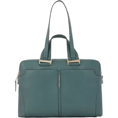 Grüne Damenhandtasche mit iPad 12,9 - Piquadro - Modalova