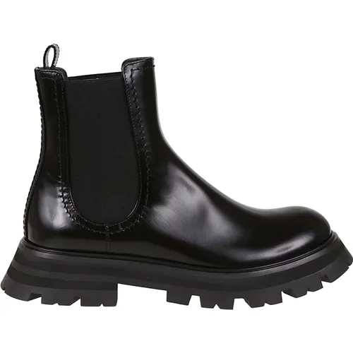 Leather Chelsea Ankle Boots , female, Sizes: 2 UK, 7 UK, 6 UK, 3 UK, 8 UK, 4 UK - alexander mcqueen - Modalova