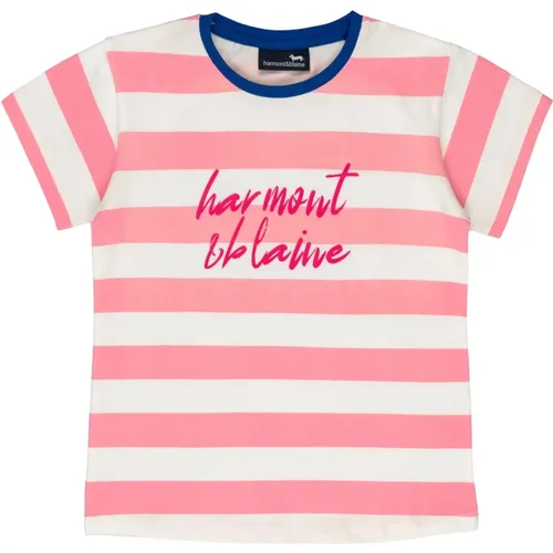 Gestreiftes Frontdruck Jersey T-Shirt - Harmont & Blaine - Modalova