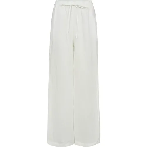 Loisecc Linen Long Pant Weiß , Damen, Größe: L - Co'Couture - Modalova