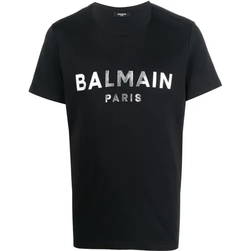 Foil t-shirt classic , male, Sizes: XL - Balmain - Modalova