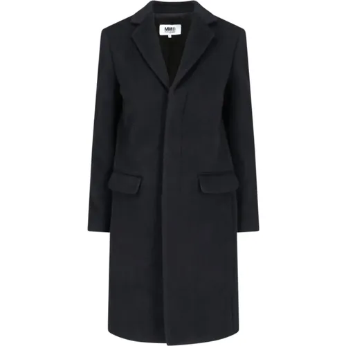 Wool Blend Coat with Reversed Lapel , female, Sizes: M - MM6 Maison Margiela - Modalova