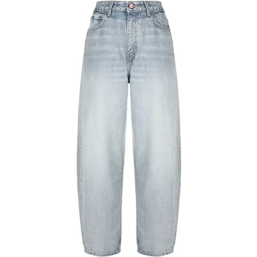 Organische High-Waist Tapered Jeans , Damen, Größe: W25 - Ganni - Modalova