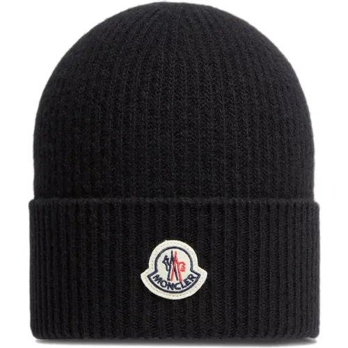 Cashmere Wool Blend Brioche Stitch Hat , male, Sizes: ONE SIZE - Moncler - Modalova