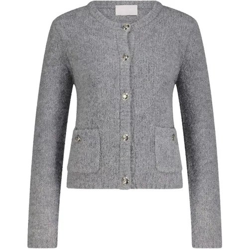 Tweed-Cardigan mit Alpaka , Damen, Größe: L - Hemisphere - Modalova