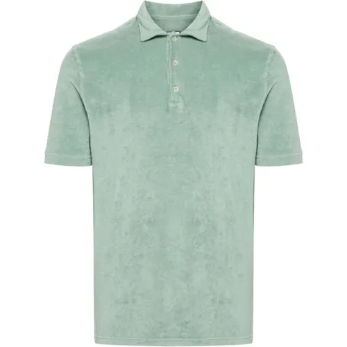 Grünes Terry Polo Shirt Fedeli - Fedeli - Modalova