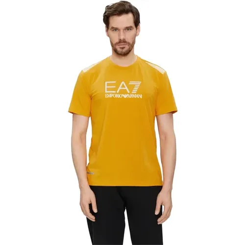 Regular Fit T-Shirt - Kurzarm , Herren, Größe: L - Emporio Armani EA7 - Modalova