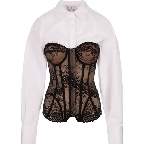 Lace Bustier Shirt , female, Sizes: 3XS, 2XS - Giuseppe Di Morabito - Modalova