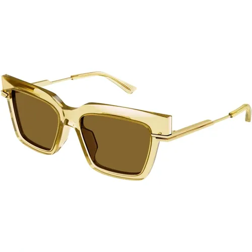 Bronze/Orange Sunglasses , female, Sizes: 53 MM - Bottega Veneta - Modalova