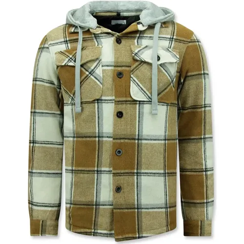 Lumber Jacket with hood for men -7969 , male, Sizes: L, XL, S, M - Enos - Modalova