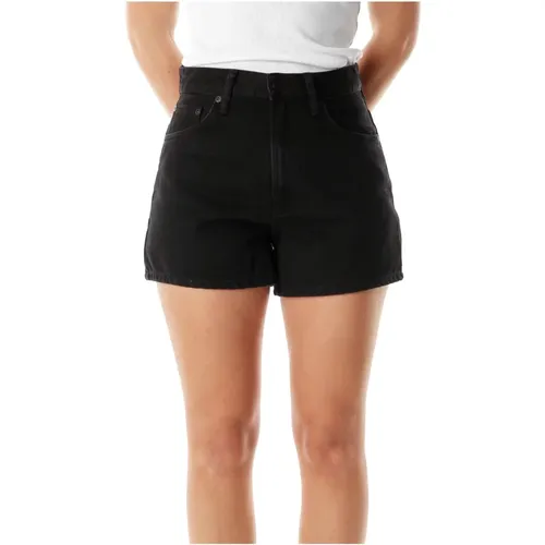 High-Waist Weitbein Denim Shorts , Damen, Größe: W25 - Nudie Jeans - Modalova