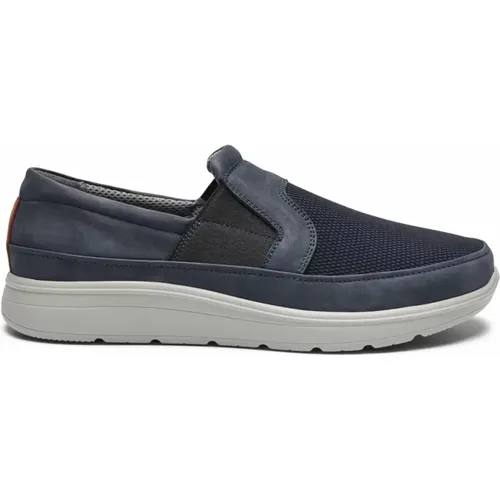 Herren Elastische Slip-On Loafers , Herren, Größe: 42 EU - New Feet - Modalova