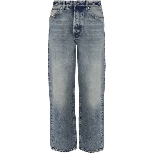 Relaxed Fit Jeans with Distressed Details , male, Sizes: W32 - Darkpark - Modalova