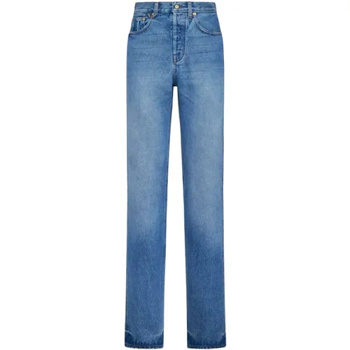 Blaue Denim High Waist Straight Leg Jeans , Damen, Größe: W26 - Jacquemus - Modalova