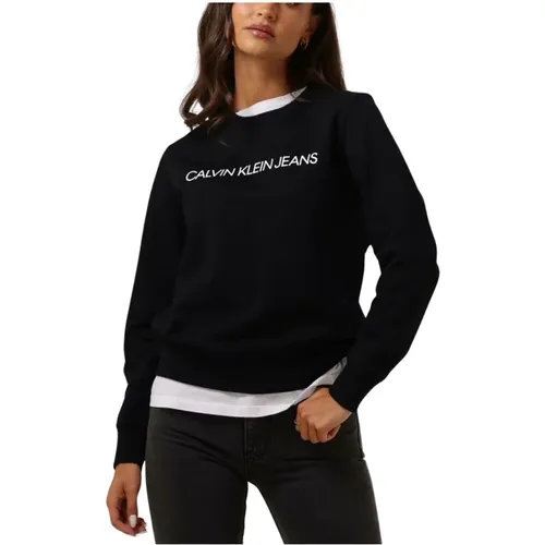 Kernlogo Damenpullover Schwarz , Damen, Größe: XS - Calvin Klein - Modalova