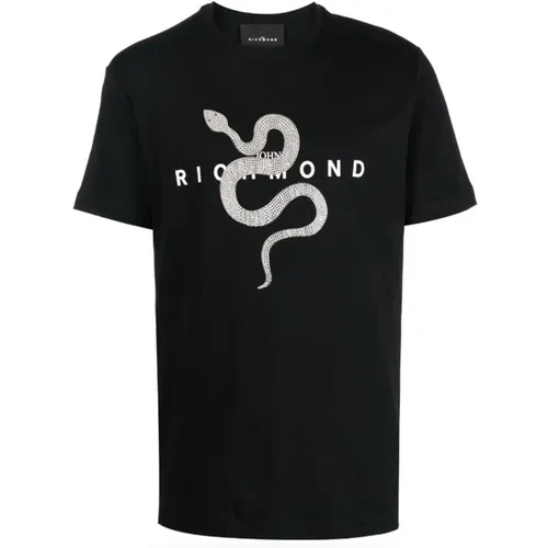 Reguläres Logo Kontrast T-Shirt , Herren, Größe: XS - John Richmond - Modalova