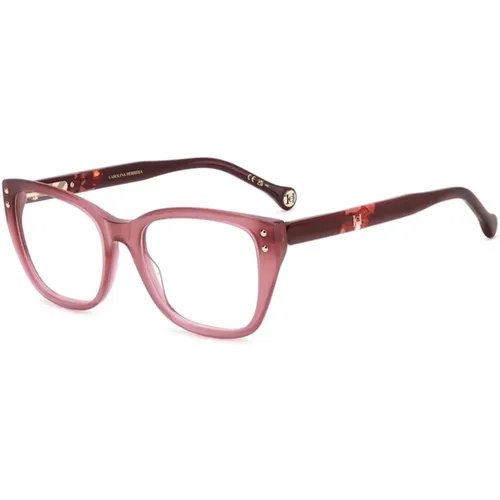 Burgundy Red Havana Brille , unisex, Größe: 52 MM - Carolina Herrera - Modalova