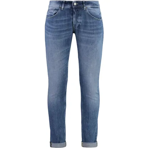 Skinny Jeans mit Aufrollbaren Bündchen , Herren, Größe: W33 - Dondup - Modalova