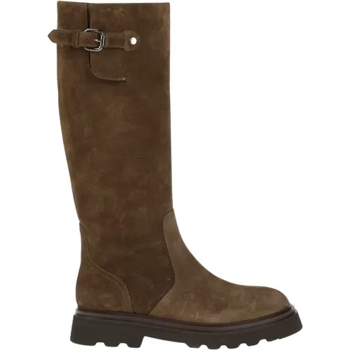 Wildleder Stiefel mit Schnalldetail , Damen, Größe: 36 EU - Doucal's - Modalova