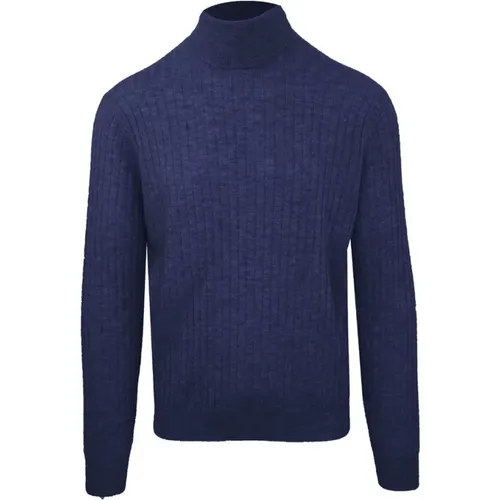 Herren Wolle Kaschmir Rippstrick Pullover , Herren, Größe: M - Malo - Modalova