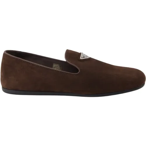 Suede Slip-On Loafers , male, Sizes: 8 UK, 10 UK, 7 UK, 6 UK, 7 1/2 UK, 9 UK - Prada - Modalova