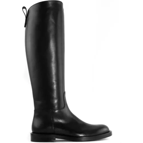 Leather High Boots with Zipper , female, Sizes: 5 UK - Guglielmo Rotta - Modalova