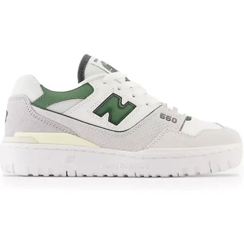 Weiße Sneaker mit Grünen Details , Damen, Größe: 36 EU - New Balance - Modalova