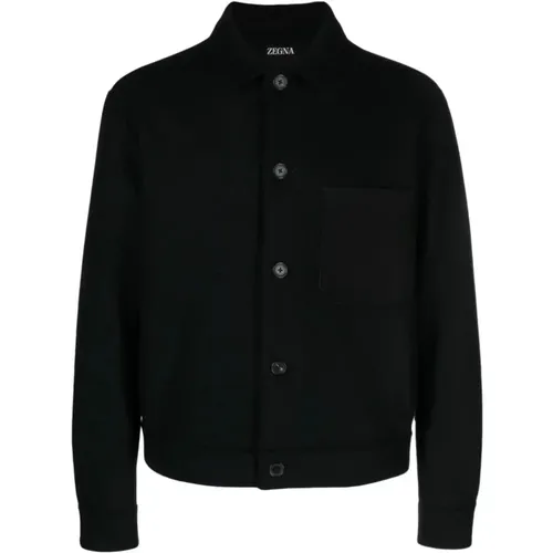Wool Cashmere Shirt Jacket , male, Sizes: XL - Ermenegildo Zegna - Modalova