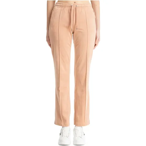 Mittlere Taille Kordelzug Sweatpants mit Swarovski , Damen, Größe: S - Juicy Couture - Modalova