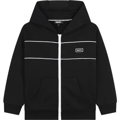 Kapuzenpullover mit Reißverschluss und Logo - DKNY - Modalova